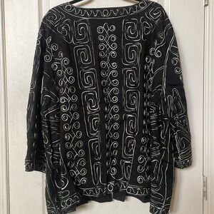 Maggie Barnes Elegant Black and White Statement Jacket, Size 4X